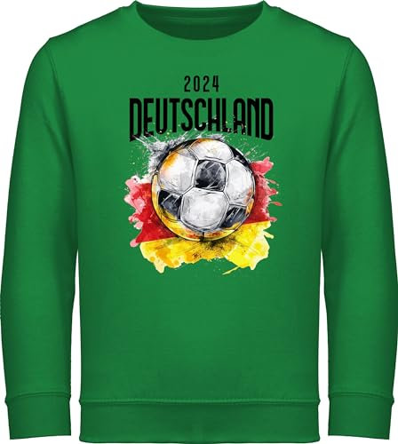 Shirtracer Sweatshirt Kinder Pullover für Jungen Mädchen - Fußball EM WM - Deutschland 2025 Germany - 128 (7/8 Jahre) - Grün - Europameisterschaft Deutschland. Langarm Fussball Junge fu Ball Logo