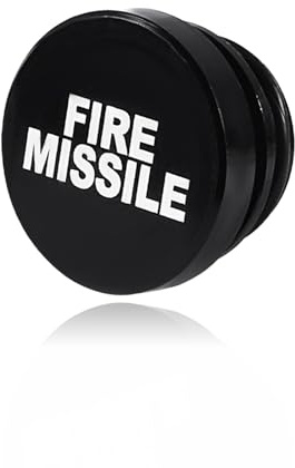 Car Cigarette Lighter Cover, Aluminum Dustproof Fire Missile Button, Universal Cigarette Socket Cover Fits Most Automotive Vehicles Boats with Standard 12 Volt Power Source (Black Fire Missile)