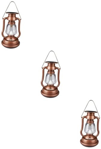 HANABASS 3stücke Solar Camping Vintage Lampe Tragbare Solarlampe Für Outdoor-aktivitäten Antike Laterne Für Zelt Und Camping Einfache Aufhängung Langlebiges Material Für Garten Und
