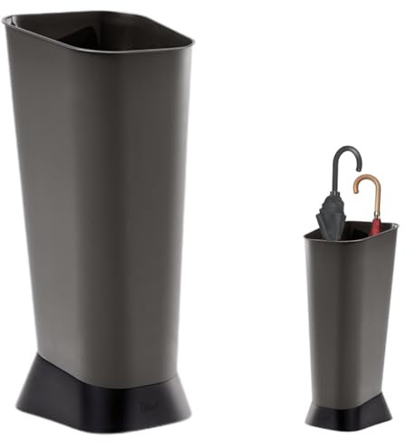 Tomaino - Portaombrelli da Interno ed Esterno 24x26x55 cm per Ingresso Casa, Negozio e Ufficio - Portaombrelli Nero in Plastica Resistente - Fino a 15 Ombrelli
