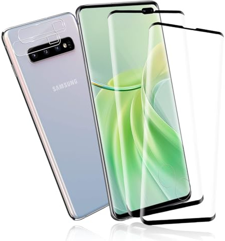 Cable Leader 2+2 Stück Schutzfolie für Panzerglas für Samsung Galaxy S10 Plus, 3D Kante Galaxy S10 Plus Folie mit Kameraschutz, Kratzfest Anti-Staub Anti-Blasen Galaxy S10 Plus Displayschutzfolie