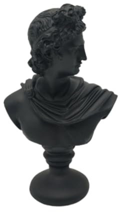 Sharplace Griechische Mythologie Figur Büste Harz Skulptur für Büro Wohnzimmer Vielseitig Glatte Oberfläche Kopf Statue Desktop Dekoration, Apollo Schwarz