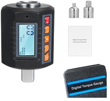 Dynamometer, 3 340 Nm Digitaler Drehmomentmesser Drehmomentprüfer 1/2'' Antrieb & inkl. Adapter for 3/8'' 1/4'' 4 Drehmomenteinheiten Heimreparaturen für genaue Messungen(30Nm)