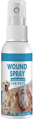 GNAUMORE Cuidado de Heridas para Gatos,Cuidado de Heridas y Piel para Perros y Gatos,Cuidado de la Piel y Heridas para Mascotas,para Limpieza y Cuidad de Heridas,Cuidado Óptimo De Las Heridas 30ml