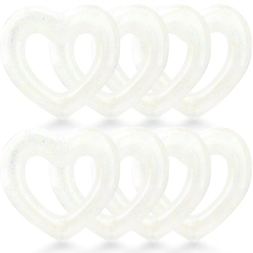 4 Stück 120 cm aufblasbarer herzförmiger Pool-Schwimmer aufblasbarer herzförmiger Schwimmring Pool herzförmiger Schlauch für Erwachsene Sommer Strand Pool Junggesellenabschied