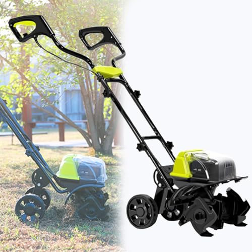 Rotovator EléCtrico InaláMbrico, Ancho De Labranza 36 Cm/14,2 Pulgadas Y Profundidad De Labranza 18 Cm/7,1 Pulgadas, Cargador De BateríA De 4 Ah Incluido, Azada