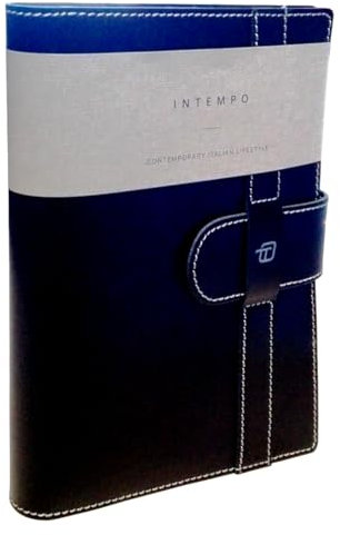 Intempo 2025-12 Monate Tageskalender Belt aus schwarzem Leder 15 x 21 cm für den täglichen Gebrauch, Büro, Reisen - Innen austauschbar