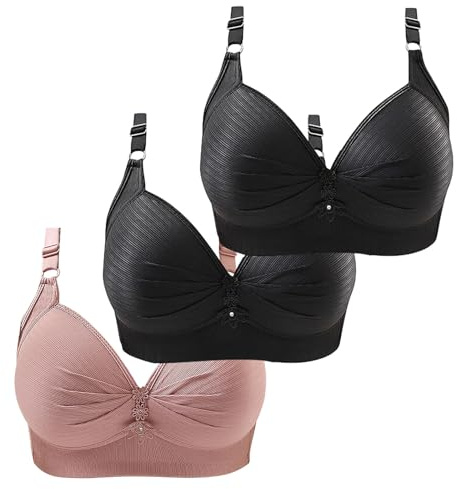 White Crop Top Girls Ladies Bras Non Wired Tops for Women Ladies Yoga Pullover Bras Older Women Post Breast Reduction 2 Cup Size Bigger Bedtime Support Strapless Push-Up White XXXXXL 50