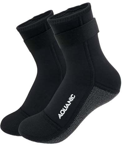 Neopren dykstrumpor, 3 mm halkfria vatten fena simstrumpor för dykning snorkling surfing kajakpaddling, Svart mellersta Kevlar, X-Large