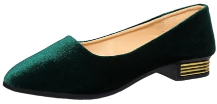 Ballerinas Women's Casual Summer Shoes Elegant Sporty Balerina Shoes Medieval Casual Shoes Wide H Ballerina Shoes Girls Flat Comfortable Traditional Shoes Gymnastics Shoes, Dark green, 8 UK