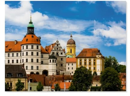Erwachsene und Kinder Puzzle 1000 Teile Puzzle，Romantisches Neuburg an der Donau，einfaches Puzzlespiel Rollenpuzzle Lernspiel Spielzeug Familie Dekoration（38x26cm）-AQ44