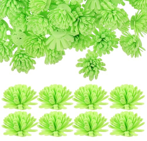 DIYEAH Difusor Floral Pasivo de Aceites Esenciales Mini 5 CM 100 Piezas de Flores Artificiales de Crisantemo Verde para Aromaterapia Oficina Baño y Hogar