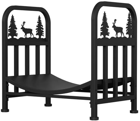 GTPBAO Kaminholzregal Holzwiegen Kleiner Kaminholzständer Aus Schmiedeeisen, für Drinnen und Draußen, für Camping, Kamin, Holzschuppen und Holzstapel