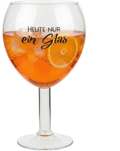 Herz & Heim® XXL Weinglas - Heute nur ein Glas – riesiges 3 Liter Wein Glas als lustiges Geschenk für Freundin, witzige Geburtstag Geschenke für Frau