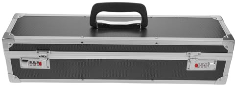 OKUMEYR Estuche Portátil para Cuchillos de Chef con Cerradura de Combinación, Caja de Almacenamiento de Aluminio Rígido Negro con 8 Ranuras, Organizador Seguro para Cocina y Camping