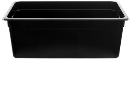 GN-Behälter PC, GN 1/1 200 mm, schwarz, 25,6Liter – Gastronormbehälter aus Polycarbonat, bruchsicher & stapelbar, spülmaschinengeeignet, für Gastronomie, Buffet & Kühlung