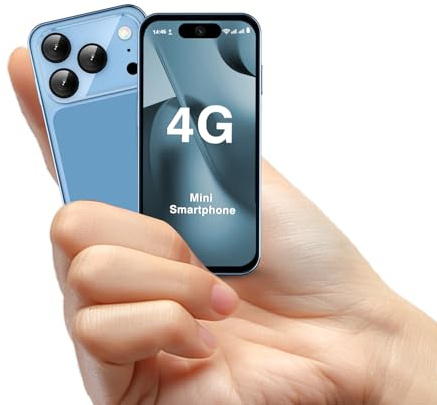 JoyZap Mini Smartphone 4G, 4GB+64GB, Doppia SIM, Schermo da 3,88 pollici, Android 12, Telefono Compatto per Bambini e Studenti (Blu)