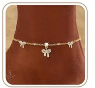 ZHESHY Bracelet Cheville Femme Argent 925 Trefle Or Chaine De Cheville