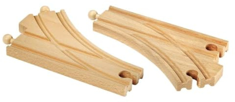 BRIO World Bogenweichen - 4 Teile - Spielzeug ab 3 Jahre | Schienenset, BRIO Holzeisenbahn-Zubehör, Kleinkindspielzeug, Geschenk für Jungen und Mädchen