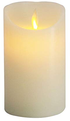 Furein - Candele a LED in cera naturale, con fiamma a LED, per decorare la casa, il ristorante, il luogo di lavoro, l’ufficio per un’atmosfera romantica, senza fiamma , sicura 10x7cm