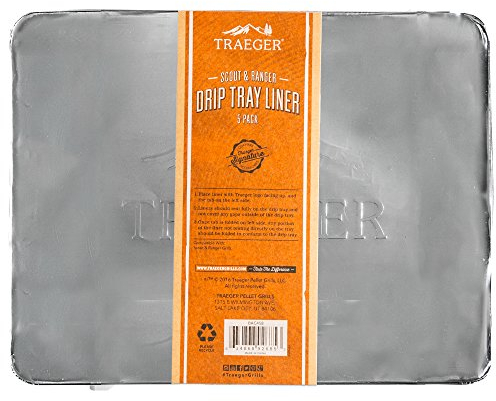 Traeger BAC458 - Forro de bandeja de goteo para parrilla y ahumador portátil Ranger and Scout, 13.1 x 10.25 pulgadas