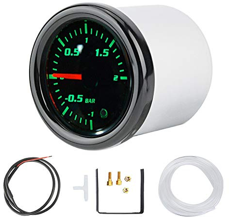 Turbo Ladedruckanzeige Kit, Motorrad-Turbo-Ladedruckanzeige, 2 52mm Universal LED Display Motorrad Turbo Ladedruckanzeige mit Sensor
