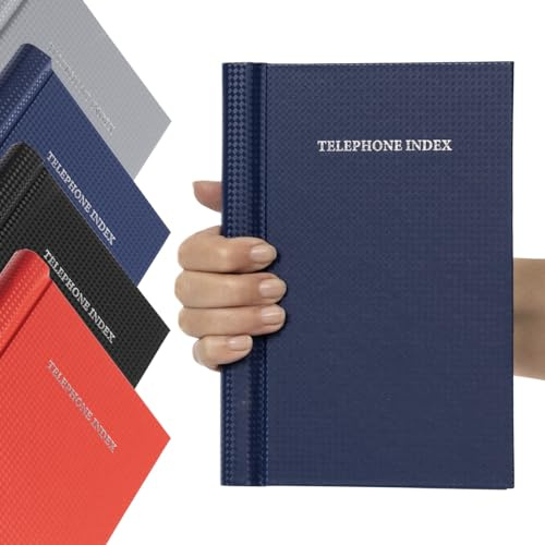 Telefonadressbok A-Z index hård baksida A5 adressbok (blå spiral design)