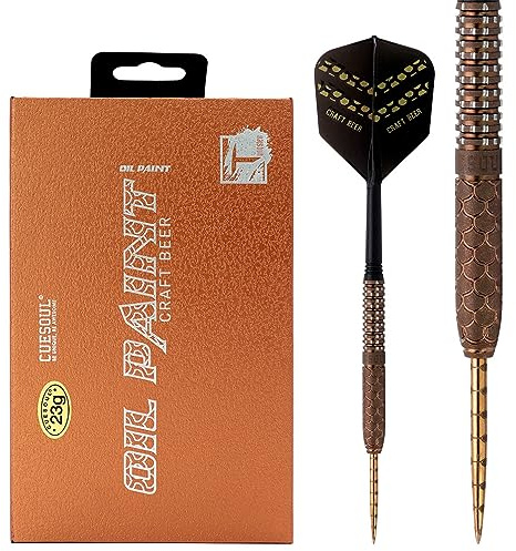 CUESOUL Steel Tip 90% Tungsten Dart Set mit Ölfarbe Finish und ROST Flights