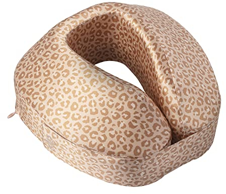 Slip Silk Jet Setter Reisekissen - zum Schutz der Haare, gegen Schlaffalten und Akne - aus 100% Maulbeerseide - 1 x Nackenkissen, 25 x 25 x 12 cm - Muster: Safari