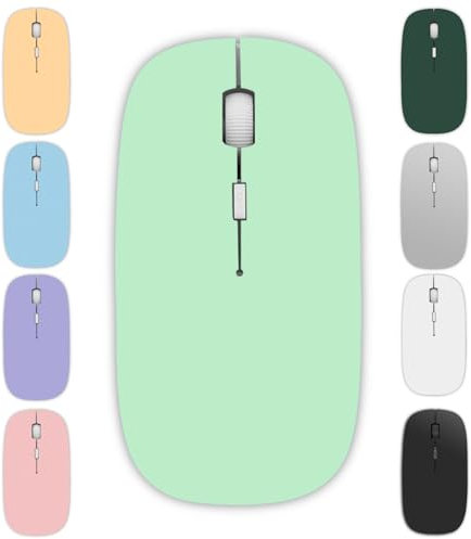 aichiw Ratón Inalámbrico Recargable,Ratón Gaming, 3 Niveles dpi, Seguimiento Óptico, Ratón Bluetooth para Portátil,PC,Mac,Tablet,Android,iOS,Windows(Verde)