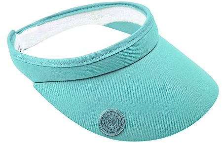 Surprizeshop Womens Golf Visor | Clip Style | Built in Magnet | Comes with Hand Enamelled 25mm Ball Marker | Rigid Peak | Multiple Colours | Golf Visor | Tennis Visor