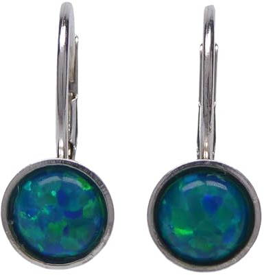 Grüne 6mm Opal Ohrringe mit 925 Sterling Silber Brisuren für Frauen und Mädchen