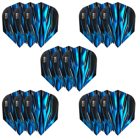 Harrows Fire Dart Flights | 5 x sets Darts Flights (15 Flights Total) I 100 Micron Dart Flights I Premium Extra Strong Made in UK I Professional Darts Accessories I Blue Dart Flights