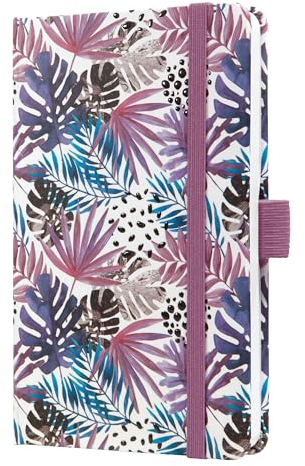 SIGEL J5354 Wochenkalender Jolie 2025, Violet Jungle Fever, ca. A6, Hardcover, Gummiband, Stiftschlaufe, Einstecktasche, 174 Seiten, vegan, Buchkalender, Terminplaner