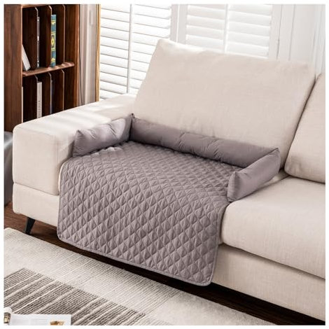 Hundedecke Sofa,Hundebett Katzenkissen Couch für Sofaschutz,Wasserfeste Rutschfester Unterseite, Möbelschutz für Kleine, Mittelgroße und Große Hunde und Katzen (90×135cm,Hellgrau)