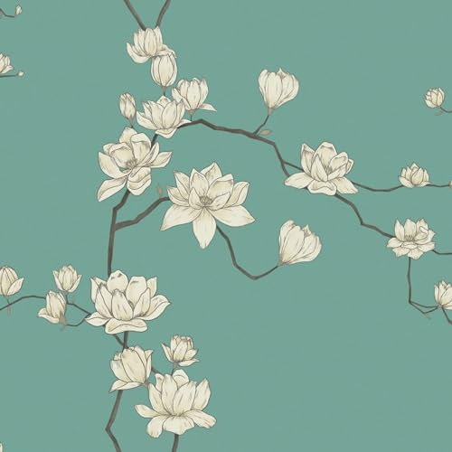 Fiula Carta Da Parati Adesiva Motivo Fiori, 44 Cm X 10 M, Verde Beige, Pellicola Da Parete Impermeabile, Pellicola Decorativa Per Mobili Per Soggiorno, Camera Da Letto, Vintage Floreale