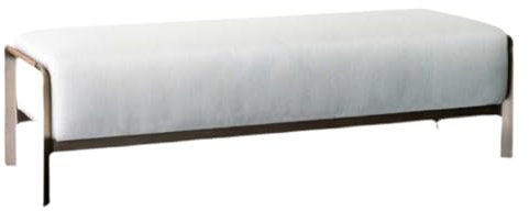 Ende der Bettbank Bettbank mit Metallbeinen, gepolsterte Eingangsbank for Wohnzimmer, Schlafzimmer, Eingangsbereich (weiß) Innenbank für Wohnzimmer/Schlafzimmer/Bettende ( Color : White , Size : 160*4