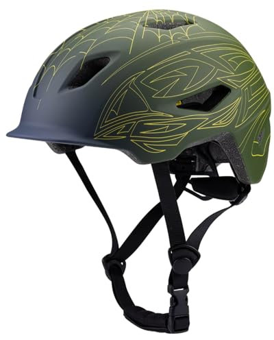 Fahrradhelm Kinder Jugendliche Erwachsene, 9 Fach belüftet, Auto Kopfanpassung empfohlen für 48-57 cm geeignet, Allround, MTB, Trekking & City Helm (Grün, S)