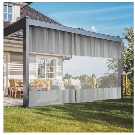 Rygcrud Industrielles Vinyl Werkstattvorhänge Garage Trennwand, Durchsichtige Raumteilerwand Vorhänge Für Draußen, Regendicht Türen Paneele Für Gartenlaube Aus Holz(4X3M/13x9.8FT)