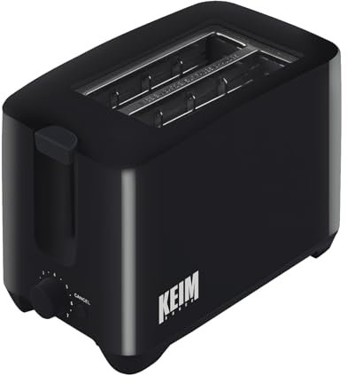 KEIM HOUSE - Tostadora De Pan Ranura Ancha - Tostador de Pan - Tostadora Pequeña Doble Ranura – Electrodoméstricos - Tostador Negro - Torradeira - Toaster - 7 NIVELES DE TOSTADO