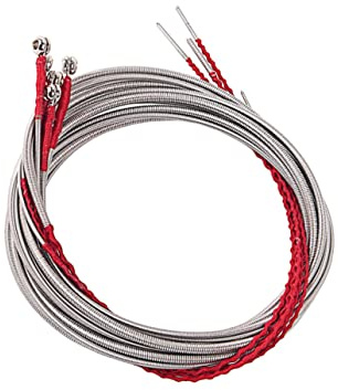 BESTonZON 5stücke Teiliges Metall-basssaiten Saiter Bass Mit Roter Linienfarbe Langlebige Stabile Vibration Ersatzteile Für Bassgitarren Kompatibel Mit String Bass Silberfarbene Bass-parts