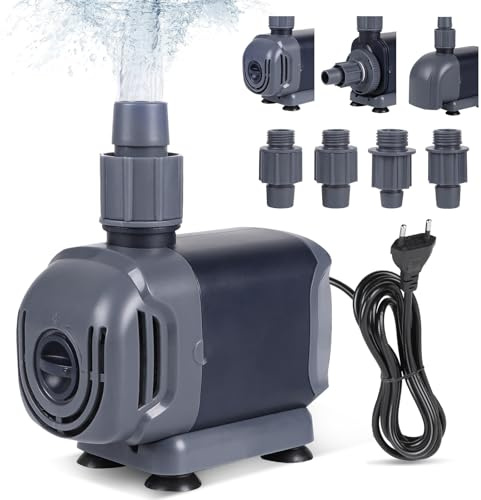 DBREAKS Pompa ad Acqua Sommergibile 15W 1000L/H Ultra Silenziosa Pompa per Acquario 3 Modalità, Mini Pompe Immersione per Fontane Laghetti Vasche Pesci
