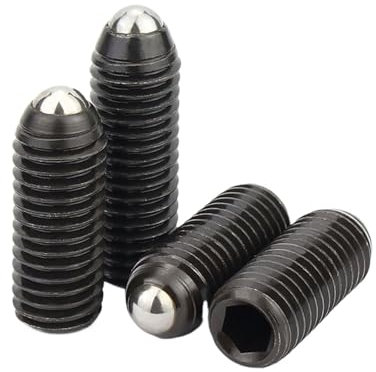 Aqxyhjk M2,5 M3 M4 M5 M6 M8 M10 M12 M16 304 Edelstahl 12,9 Schwarz Stahl Innensechskant Feder Kugel Kolben Grub kopflose Bolzen Punkt Stellschraube(30MM_2PCS M10)