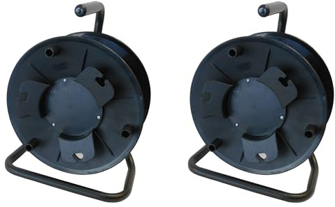 Audio2000'S ADC2716B2 Two-Pack Portable Cable Reels/Cord Reels, Each with a Reel Lock/Stopper, Capacity of Each Reel: 330 feet of 6mm Cable/Cord (2 Pieces)
