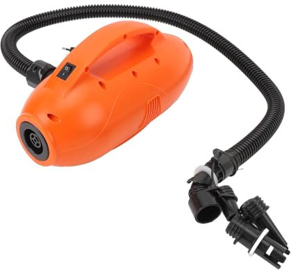 600 W Elektrische Luftpumpe, AC-betriebener Elektrischer Inflator mit Verbindungsschlauch, 6 Luftdüsen, Tragbarer Luftkompressor für Zelte, Luftmatratzen, Yogamatten, Boote