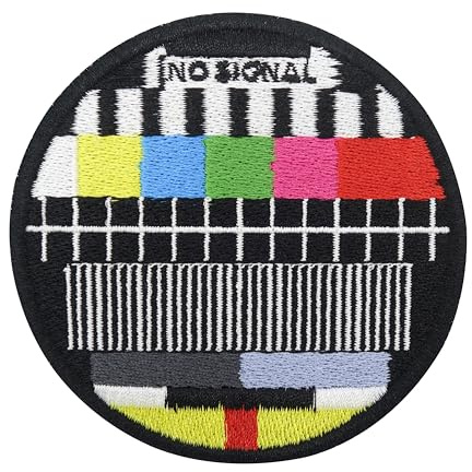 Finally Home Klett Patch - No Signal Retro Fernseher | Vintage Klett Patches, Aufnäher, Old School Klettpatches, Outdoor Badge, Klettpatch Rund