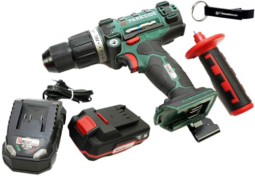 HEADNMORE® Bundle - PARKSIDE® 20V Akku Bohrschrauber Akkuschrauber PSBSA 20 + HEADNMORE® Schlüsselanhänger (1x2Ah Akku)