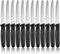 LustLocke 12 Stück Schwarze Frühstücksmesser, Brotmesser Wellenschliff, Hochwertige Edelstahl Tafelmesser, Sehr Scharfe Besteck Messer Set, Kunststoffgriff Brotzeitmesser, Spülmaschinenfest
