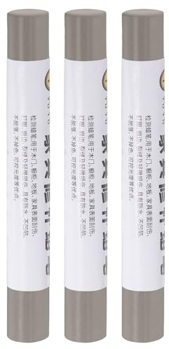 QUARKZMAN Matite Per Riparazione Mobili, 3Pz - Bastone Di Cera Per Legno, Pennarelli Per Ritocco Mobili - Per Graffi Buchi Tavoli Scrivanie Pavimenti In Legno Coperture, Grigio