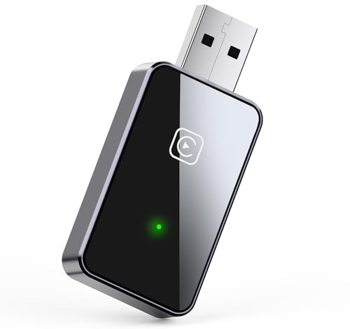 Adaptador CarPlay Inalámbrico 2025, Dongle USB Plug & Play para iPhone iOS 10+, Compatible con Coches con CarPlay (CP1-G)